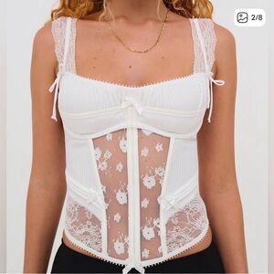 Chic White Lace Corset Top